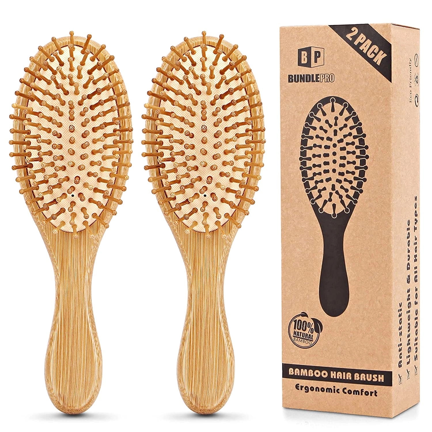 Natural Bamboo Air Cushion Comb Anti-static Hair Brush 1