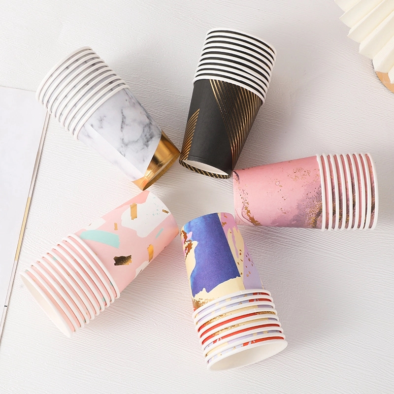 9 oz Disposable Party Picnic Beverage Ice Cream Paper Cup 3