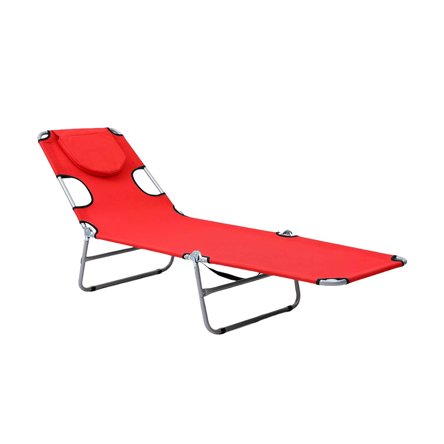 Detachable Tanning Pillow Folding Beach Lounge Chair 2