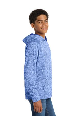 Sport-Tek Youth PosiCharge Electric Heather Fleece Hooded Pullover. YST225