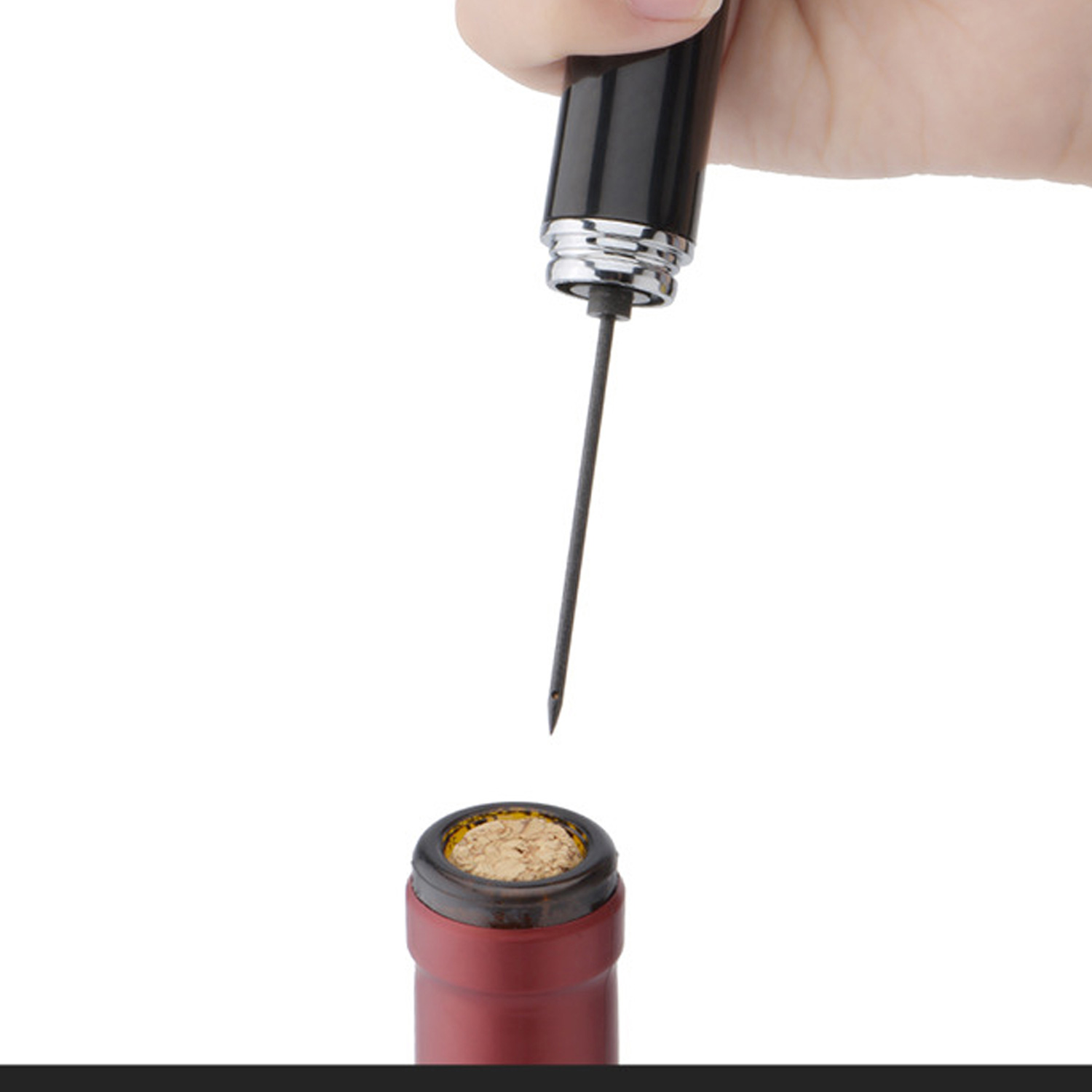 WineVault Air Pressure Wine Opener Set - Stainless Steel Needle, Opener, Pourer & Stopper 6