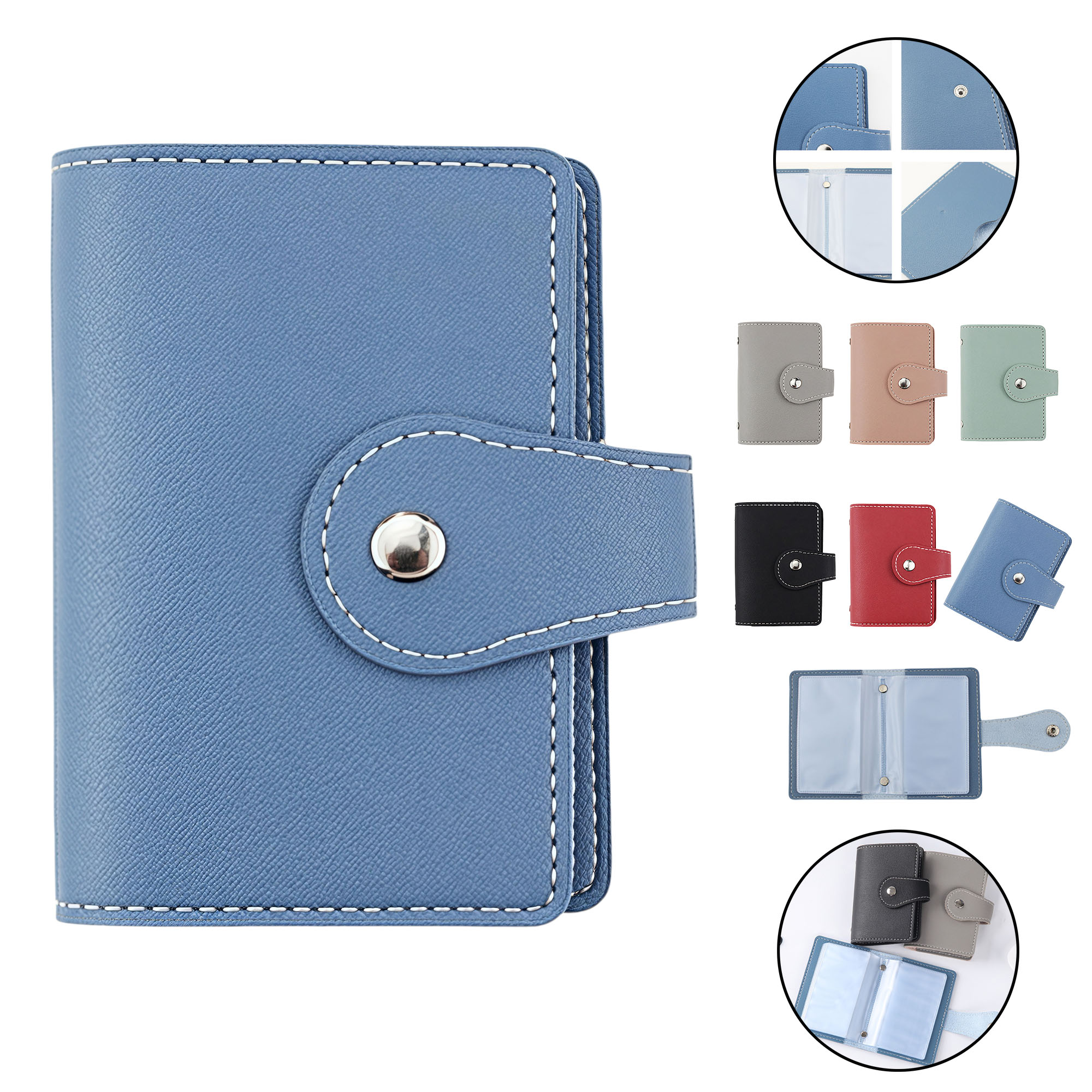 Custom Logo 26-Card Holder Mini PU Leather Card Wallet 8