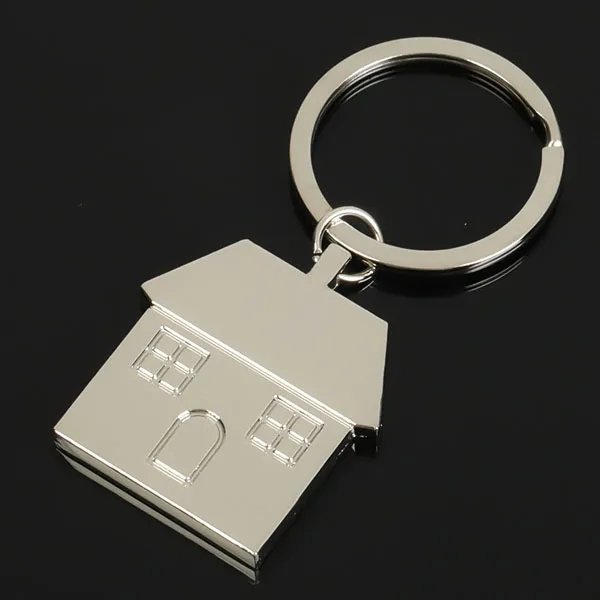 Metal House Shaped Real Estate Keychain 1
