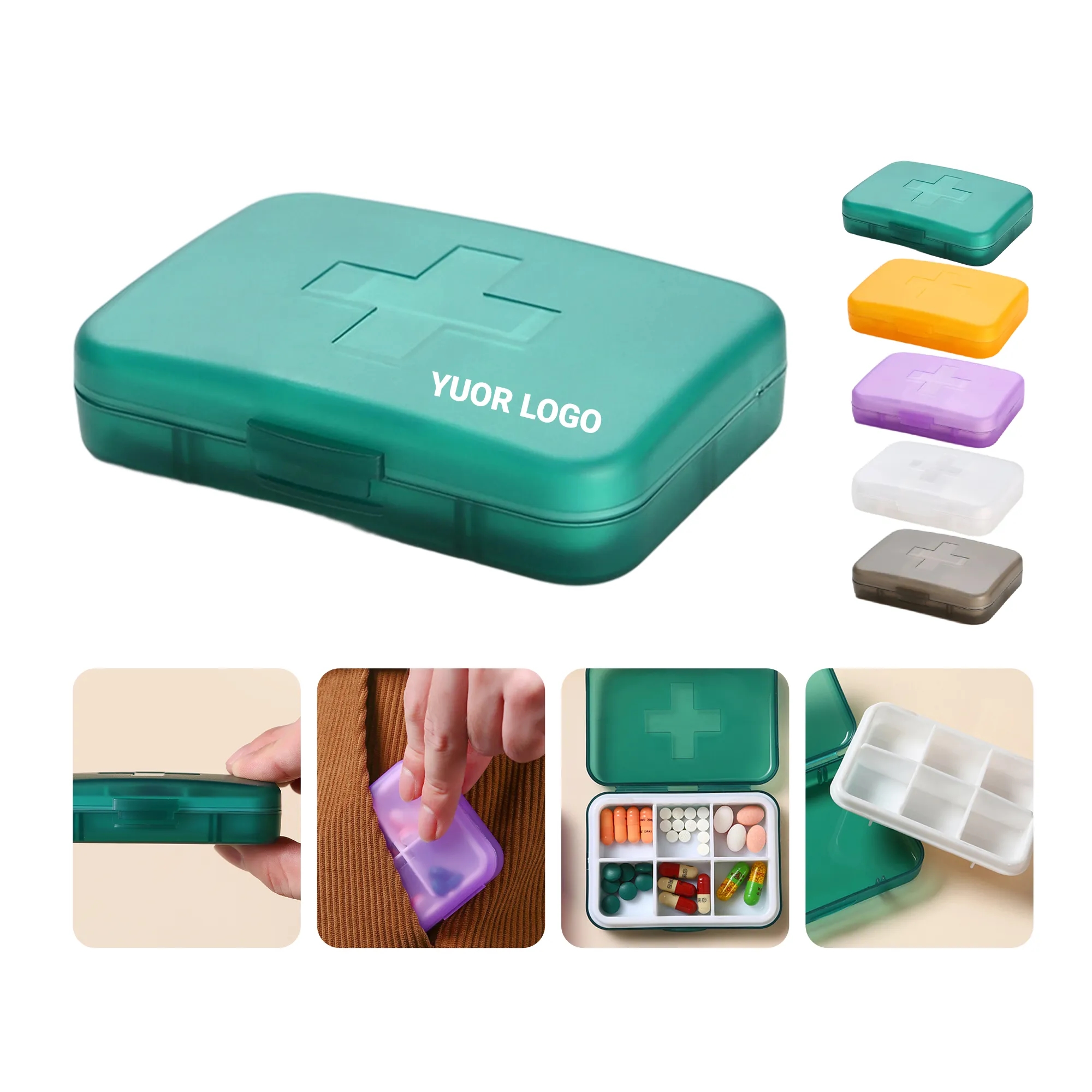 Travel Pill Case with Six Compartments Moisture Proof 1