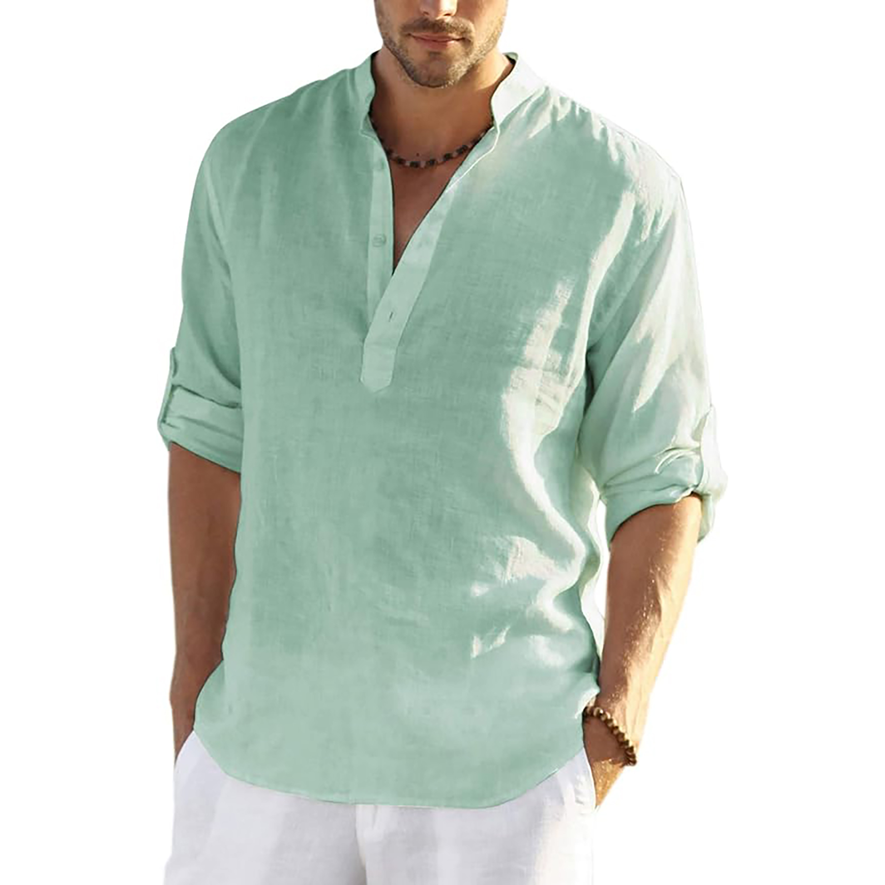 Casual Henley Collar Shirt 32