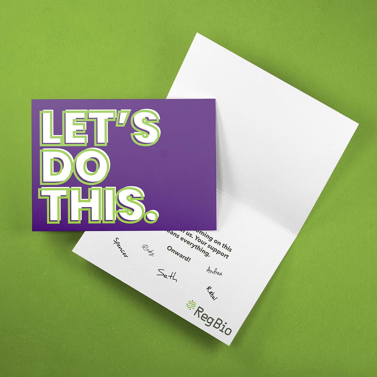 "Let's Do This" -Purple/Green Just Because Card 3