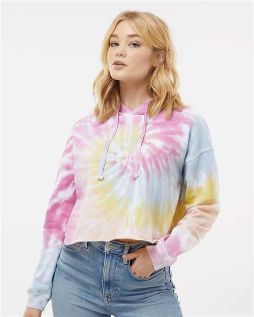 Women's Tie-Dyed Crop Hooded Sweatshirt - 8333 15