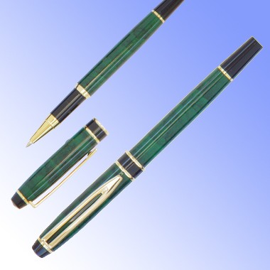 MARBLEIZED GREEN ALPINE ROLLERBALL PEN 1