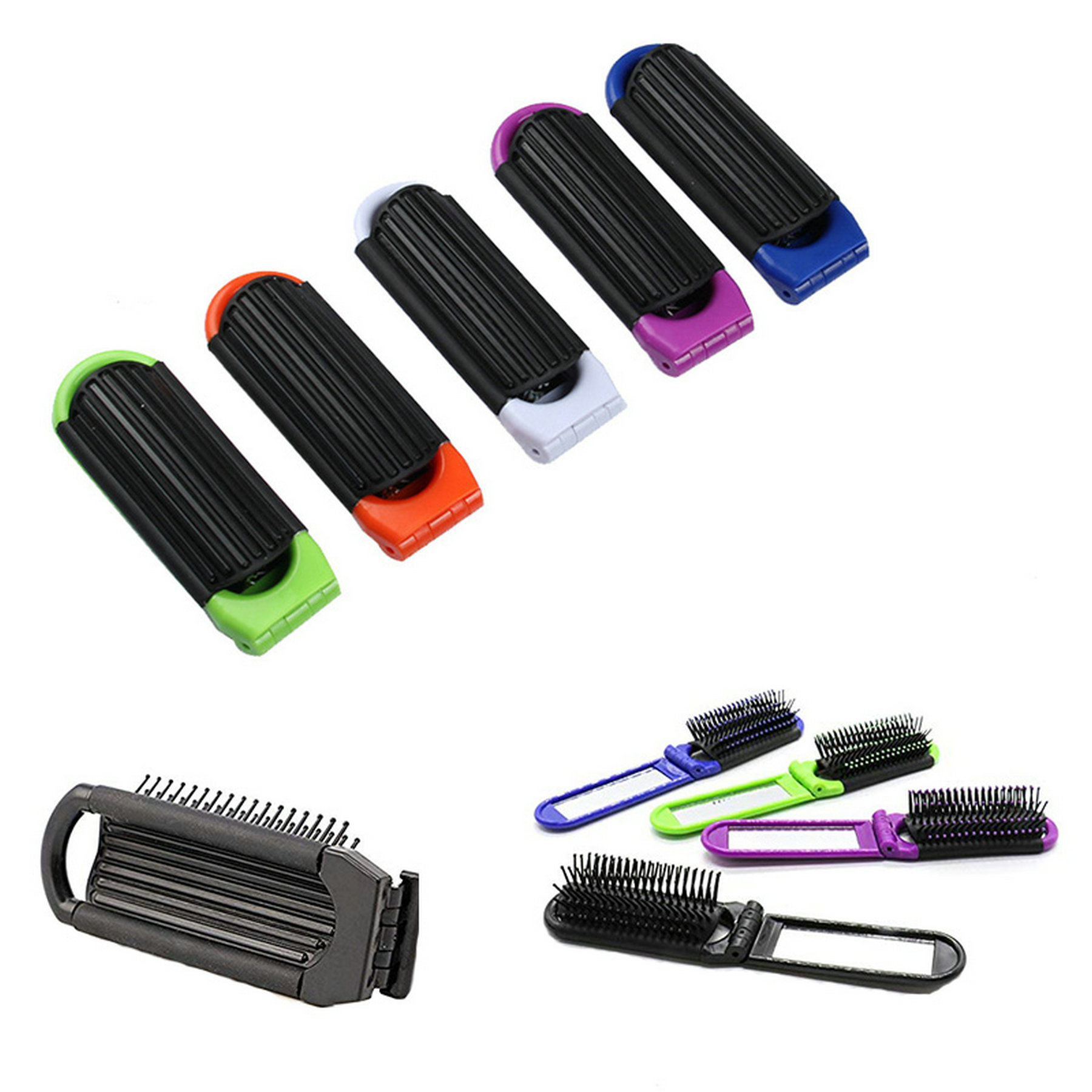 Folding Hair Comb With Mirror 1