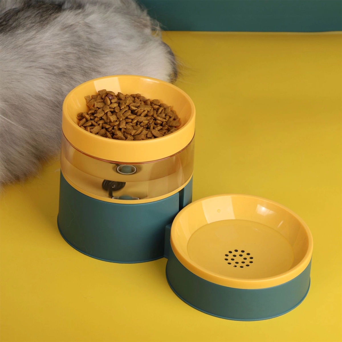 Automatic Double Pet with Dog Food and Water Bowl Set 2