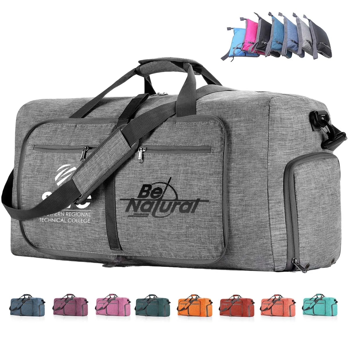 65L In Stock Custom Foldable Travel Duffle Overnight Bag 6