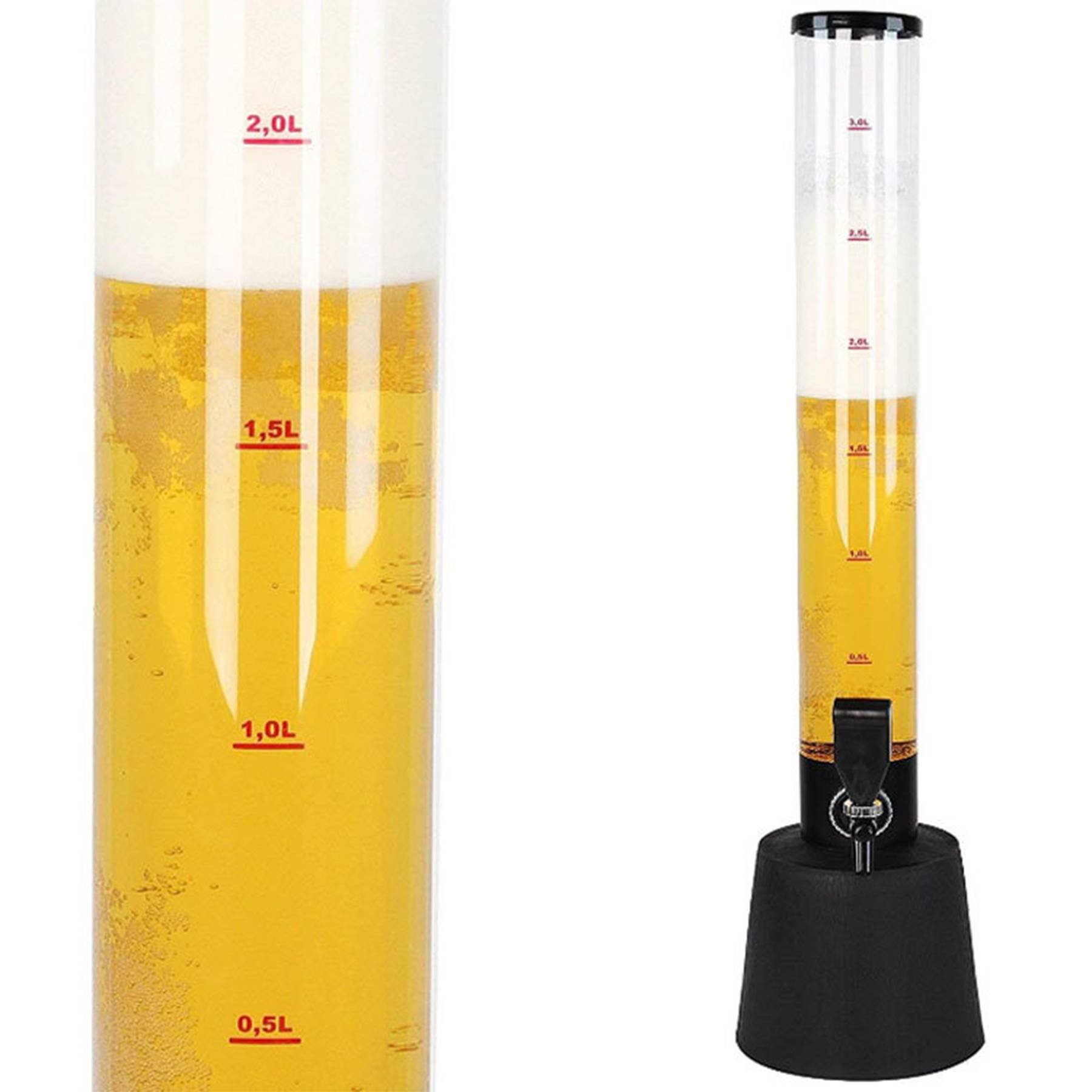Plastic 3L Beer Clear Beverage Tower 4