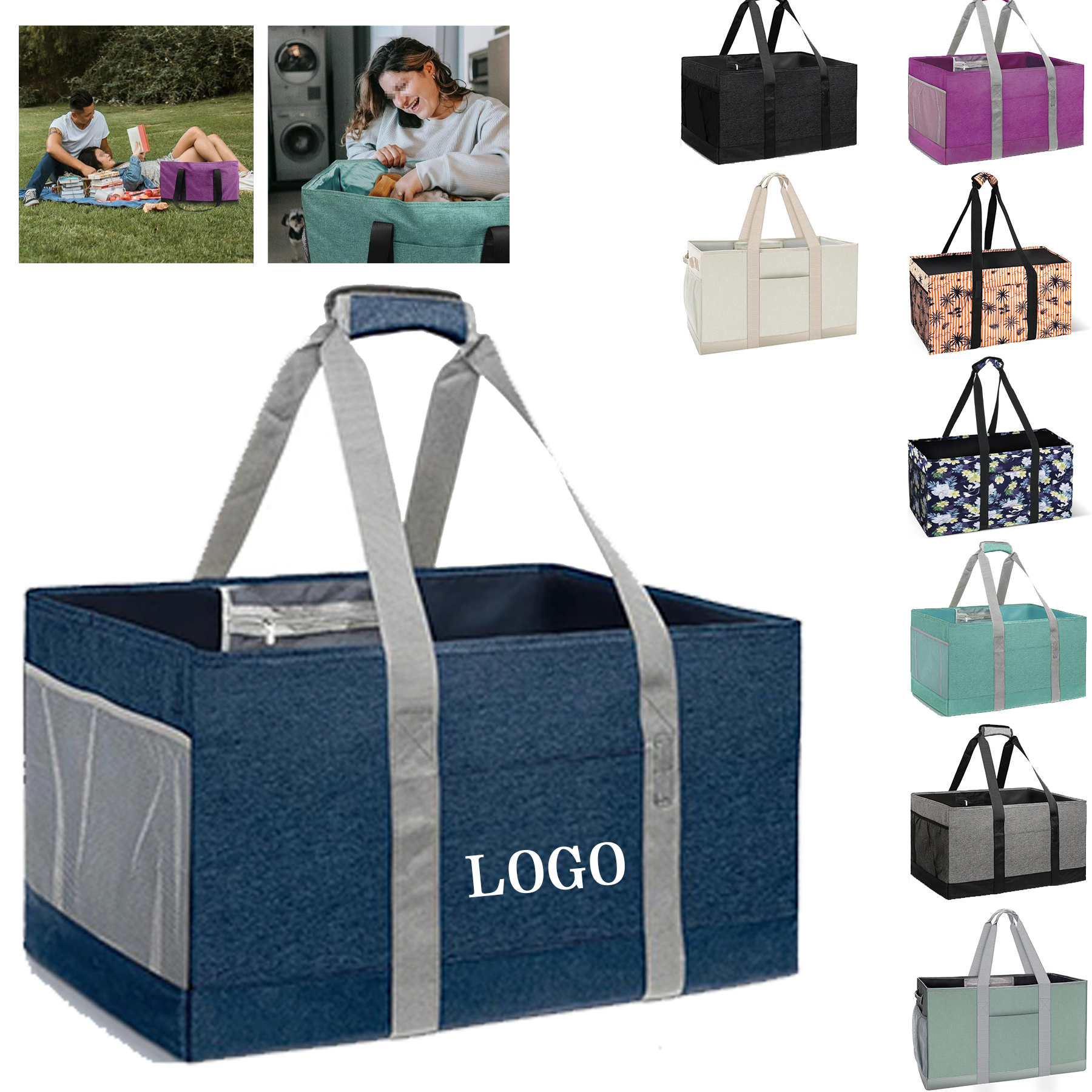 Waterproof Large Reusable Grocery Tote Bag 1