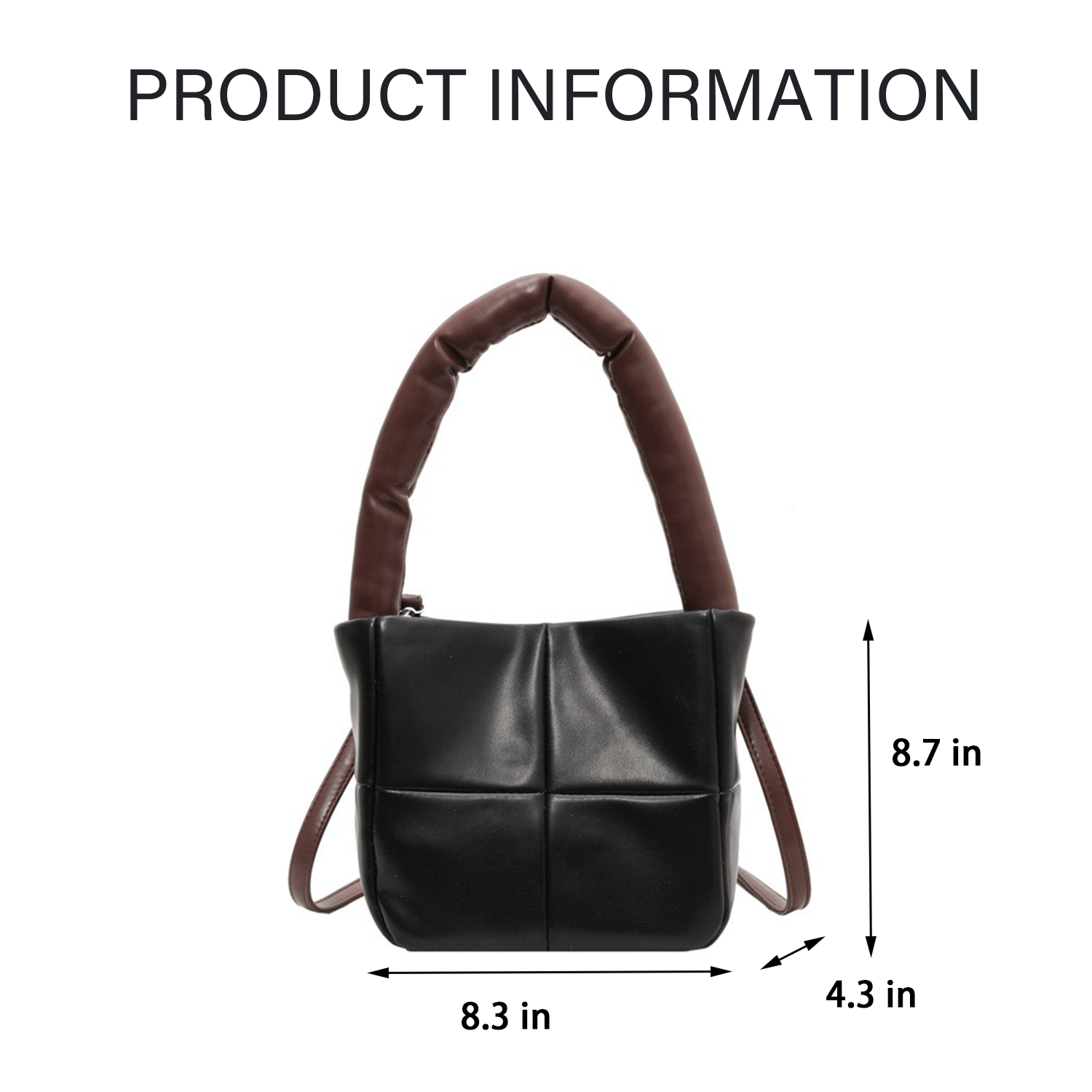 Splice PU Leather Portable Crossbody Bag 2