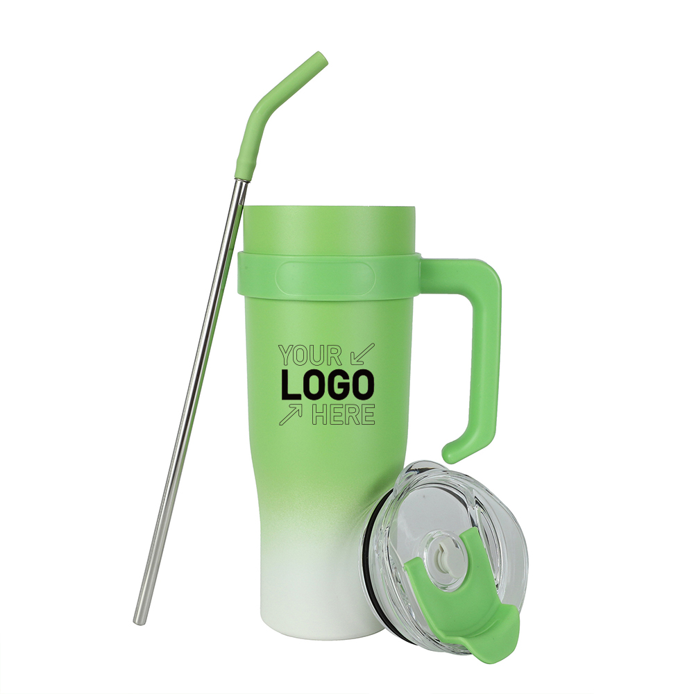 40oz large capacity stainless steel water cup with straw 2