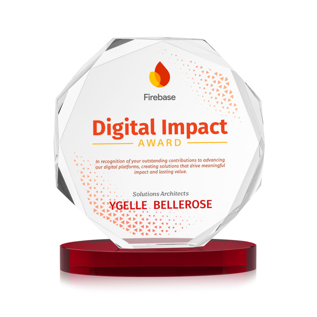 Acadian VividPrint™ Award on Alberton Base - Red 9