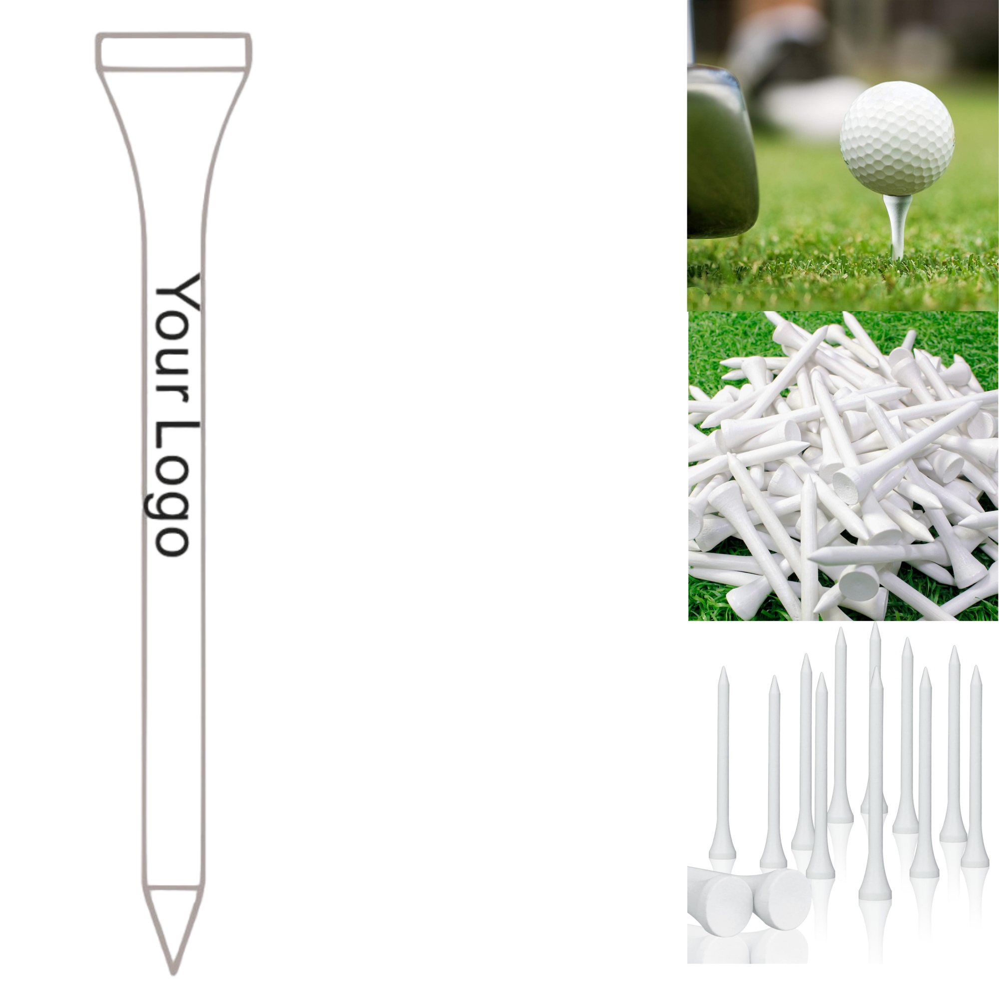Customizable Bamboo Golf Ball Studs 2