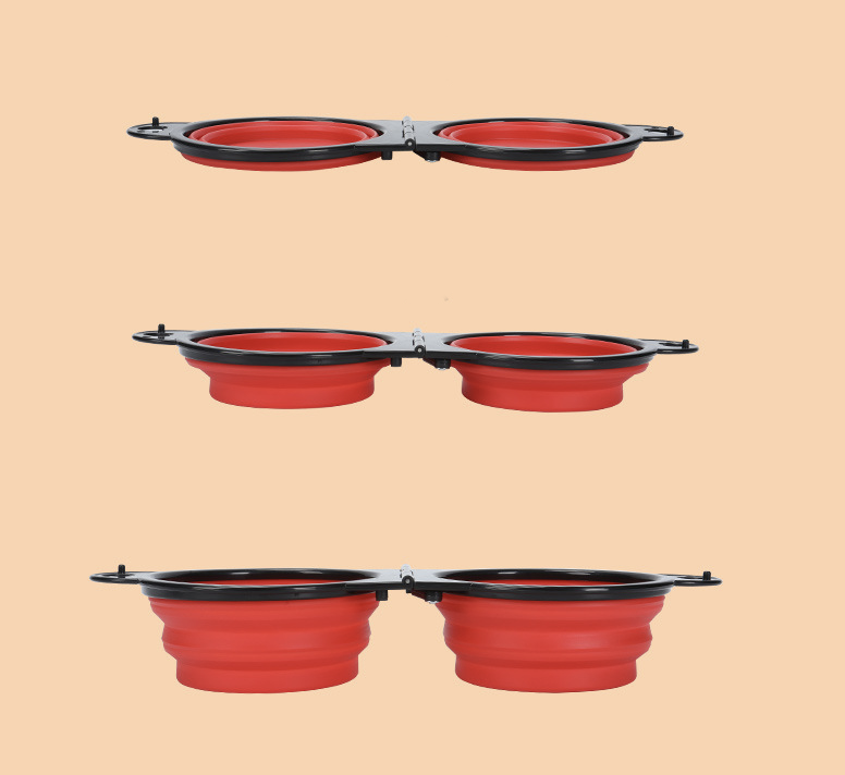 Collapsible Dog Dual Bowls 11