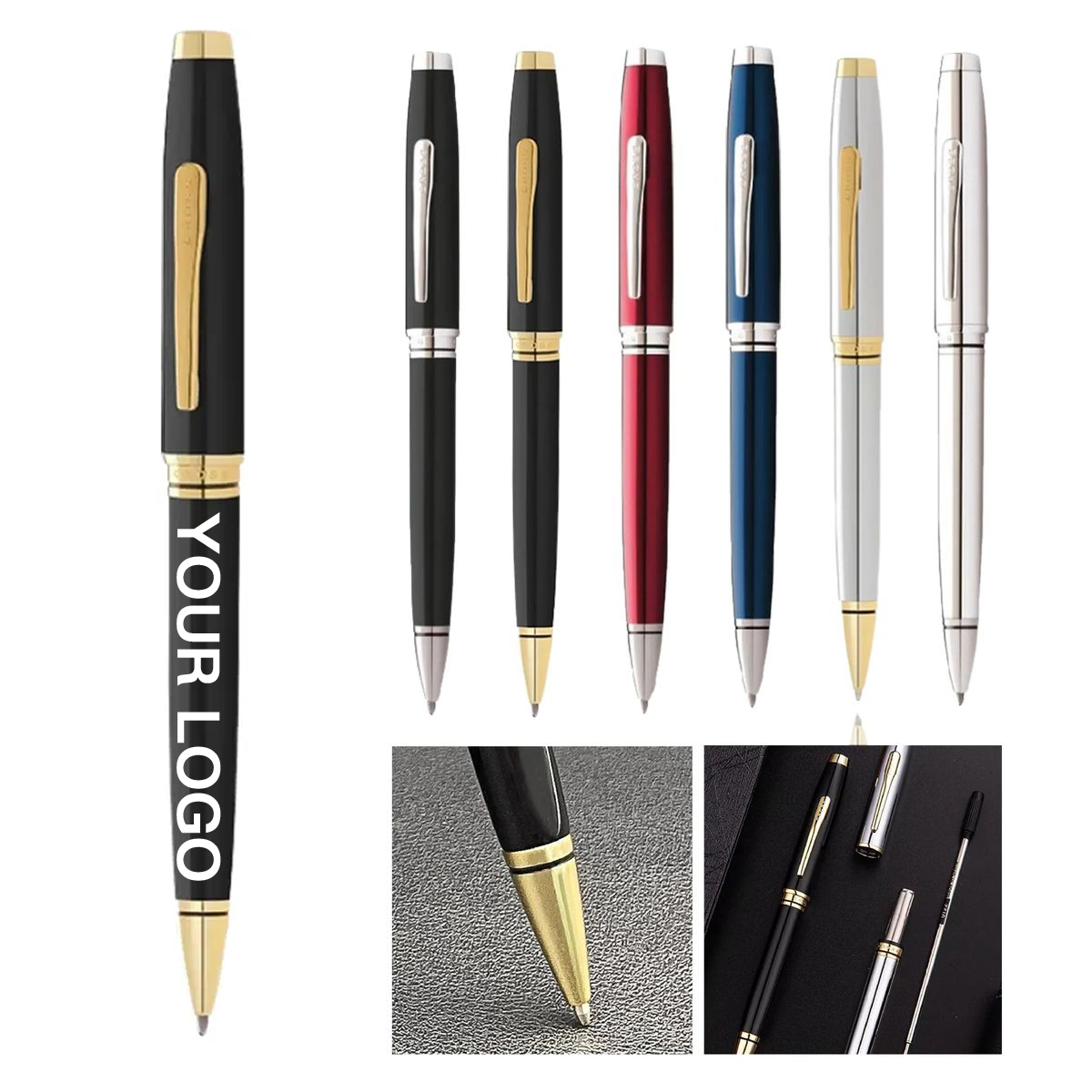 Smooth Writing Metal Ballpoint Pen with Twist Design 2