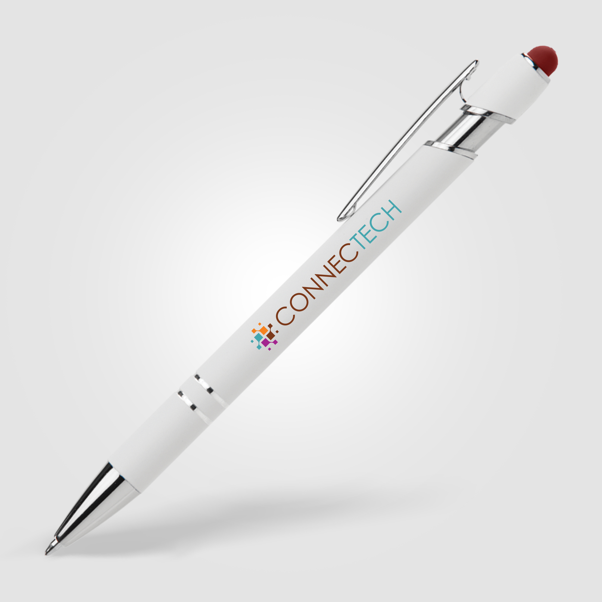 Ellipse Softy White Barrel Metal Pen w/ Stylus 21