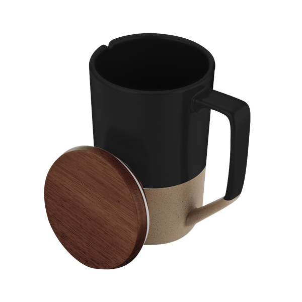Rochester 15oz Two-Tone Ceramic Mug w/Wood Lid 4