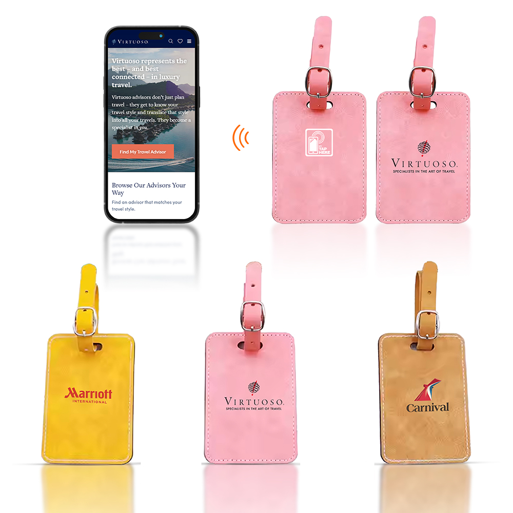 SmartTap Leather NFC & AirTag Luggage Tag 2