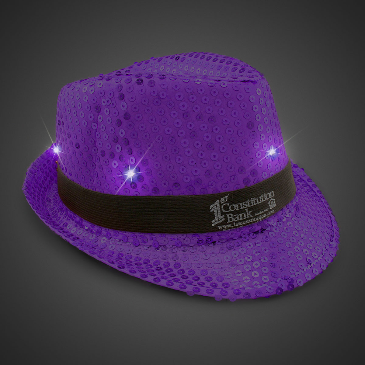 Purple Sequin LED Fedora(blank) 5