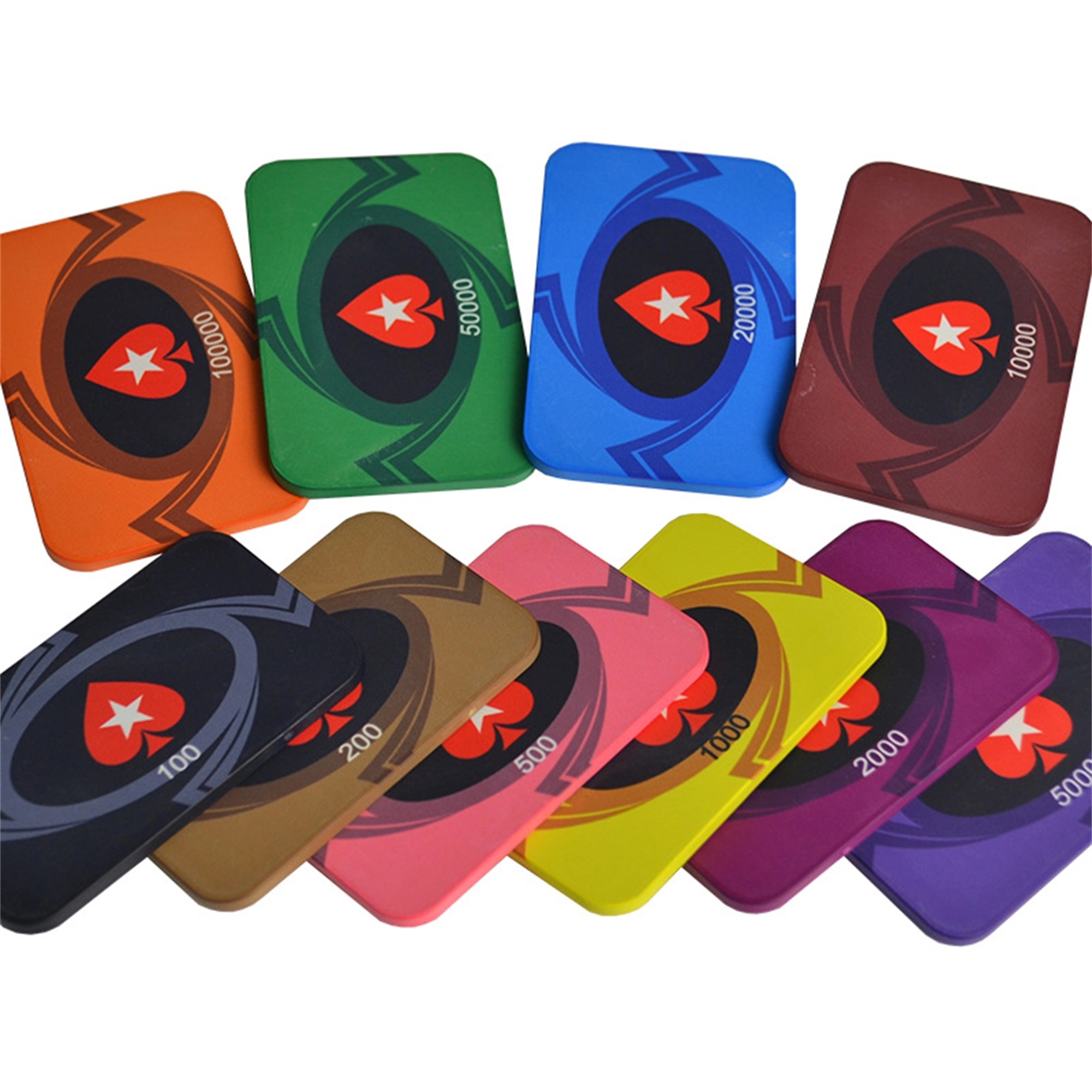 Rectangular Poker Chips Full Color 7