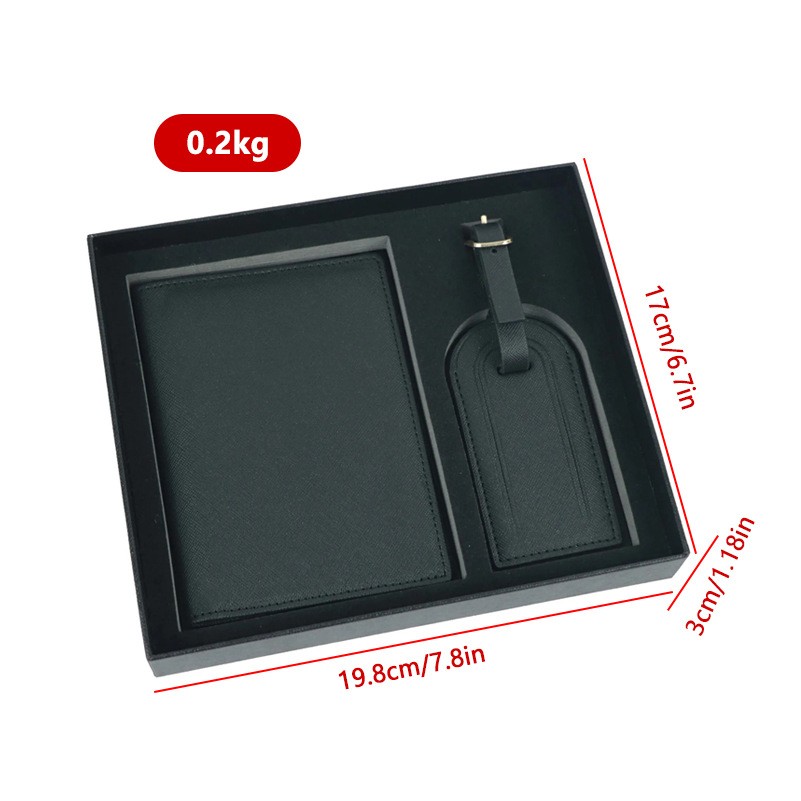 Pu Leather Passport Holder & Luggage Tag Set 2