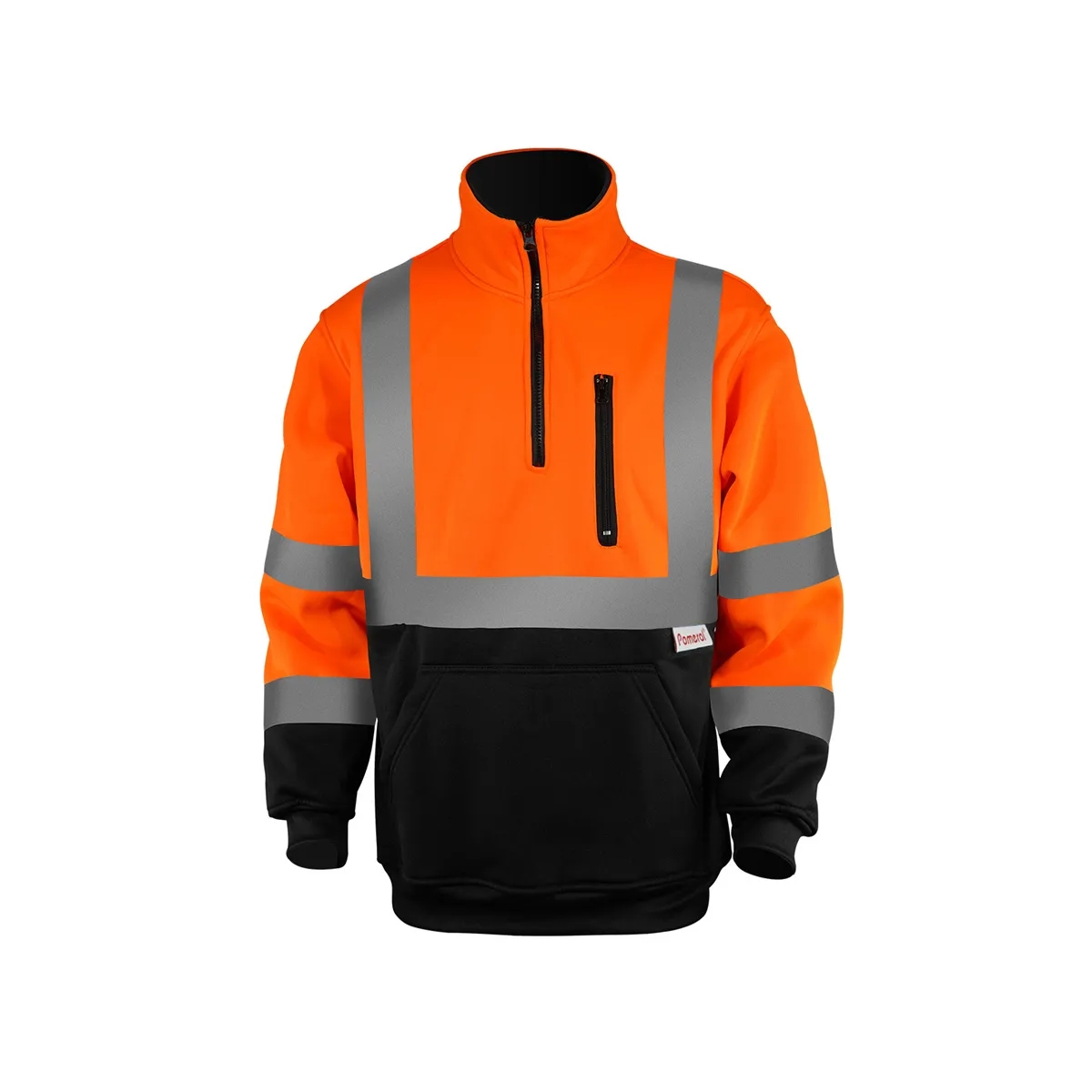 PREMIUM HI VIZ COLOR BLOCK SAFETY QUARTER ZIP WITH POCKET 2