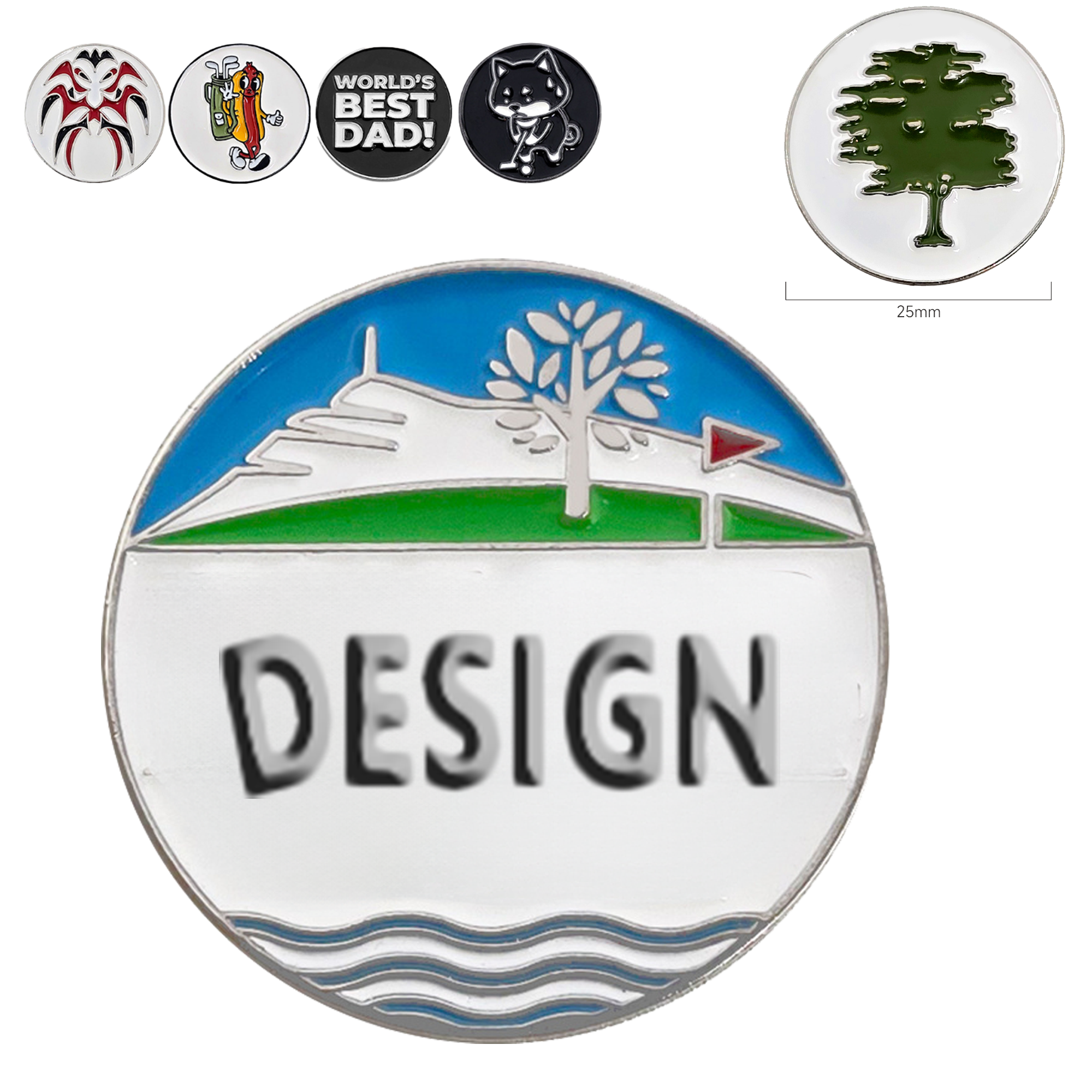 Custom Metal Golf Ball Marker 2