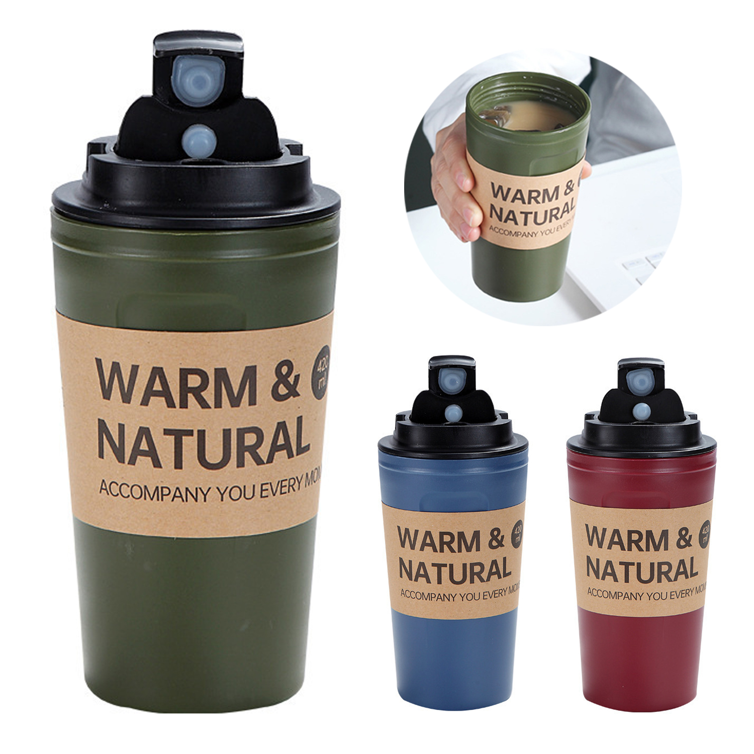 14oz Portable Coffee Cup w/ Flip Lid 6