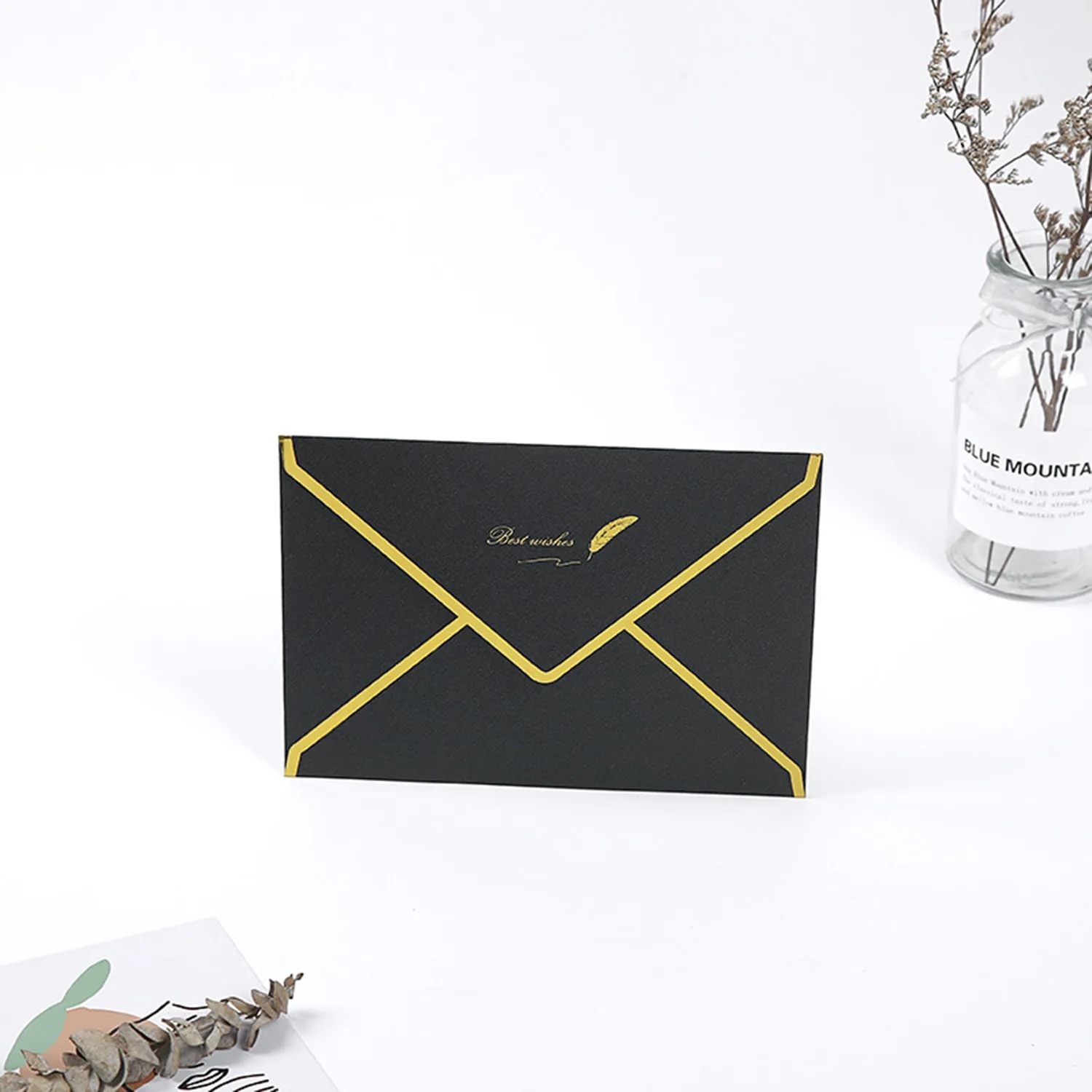 Pearlescent Paper Gold Edge Invitation Letter 5