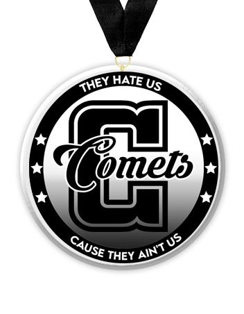 Acrylic Circle Medallions: Comets 3" Size, .25 2