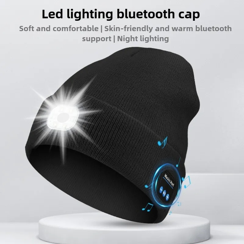 Bluetooth Beanie with LED Lights and Speakers - Rechargeable Unisex Winter Tech Hat 7