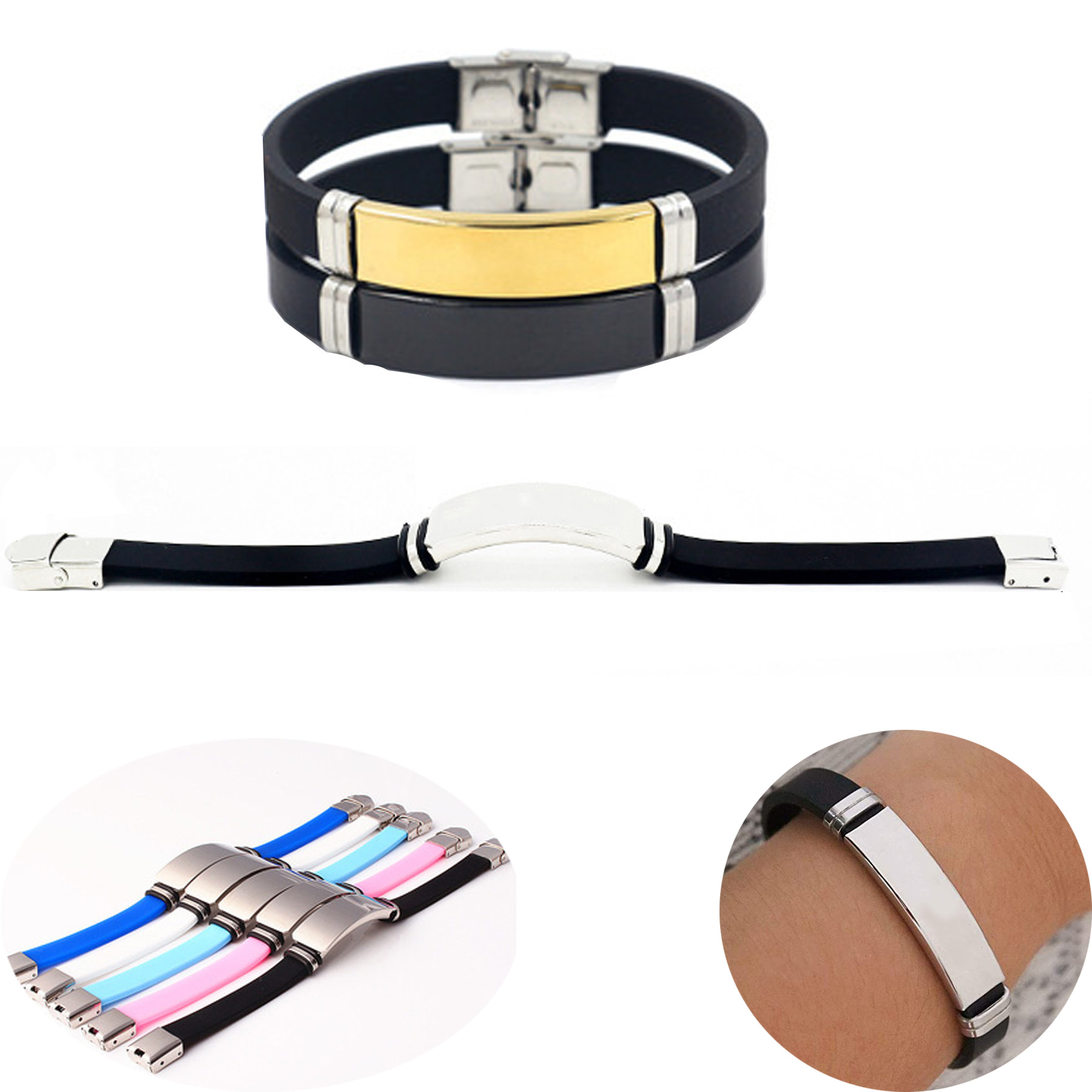 Silicone Stainless Steel Bracelet 1