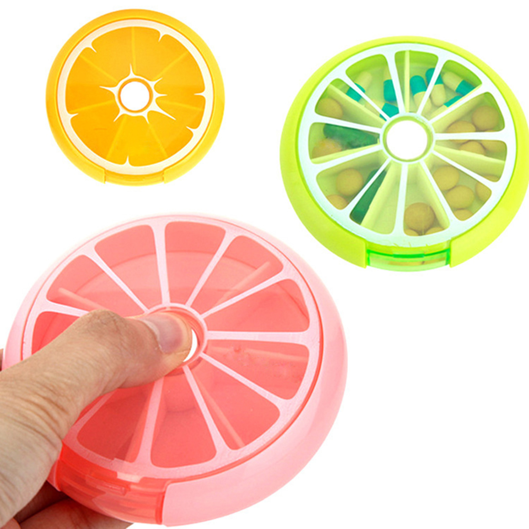 Round Weekly Fruit Shape Pill Box 2