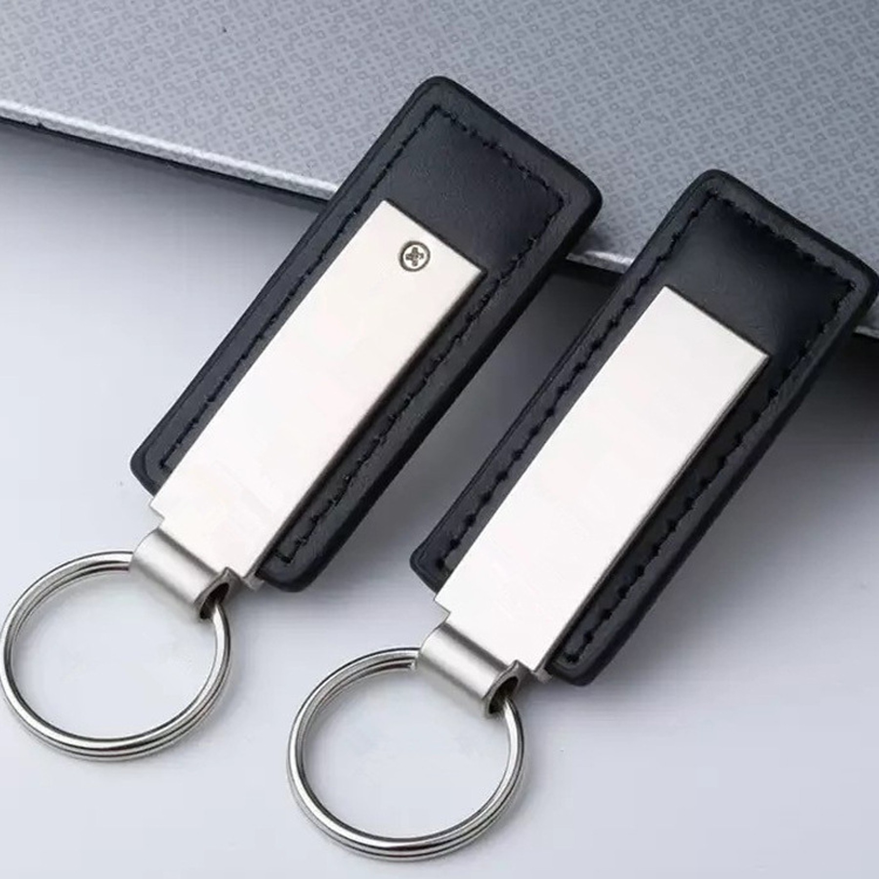 Metal Leather Car Key Pendant 2