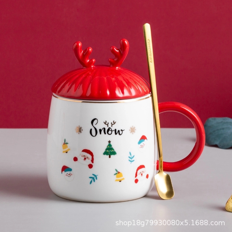 Christmas Antlers Shaped Coffee Ceramic Mug 3
