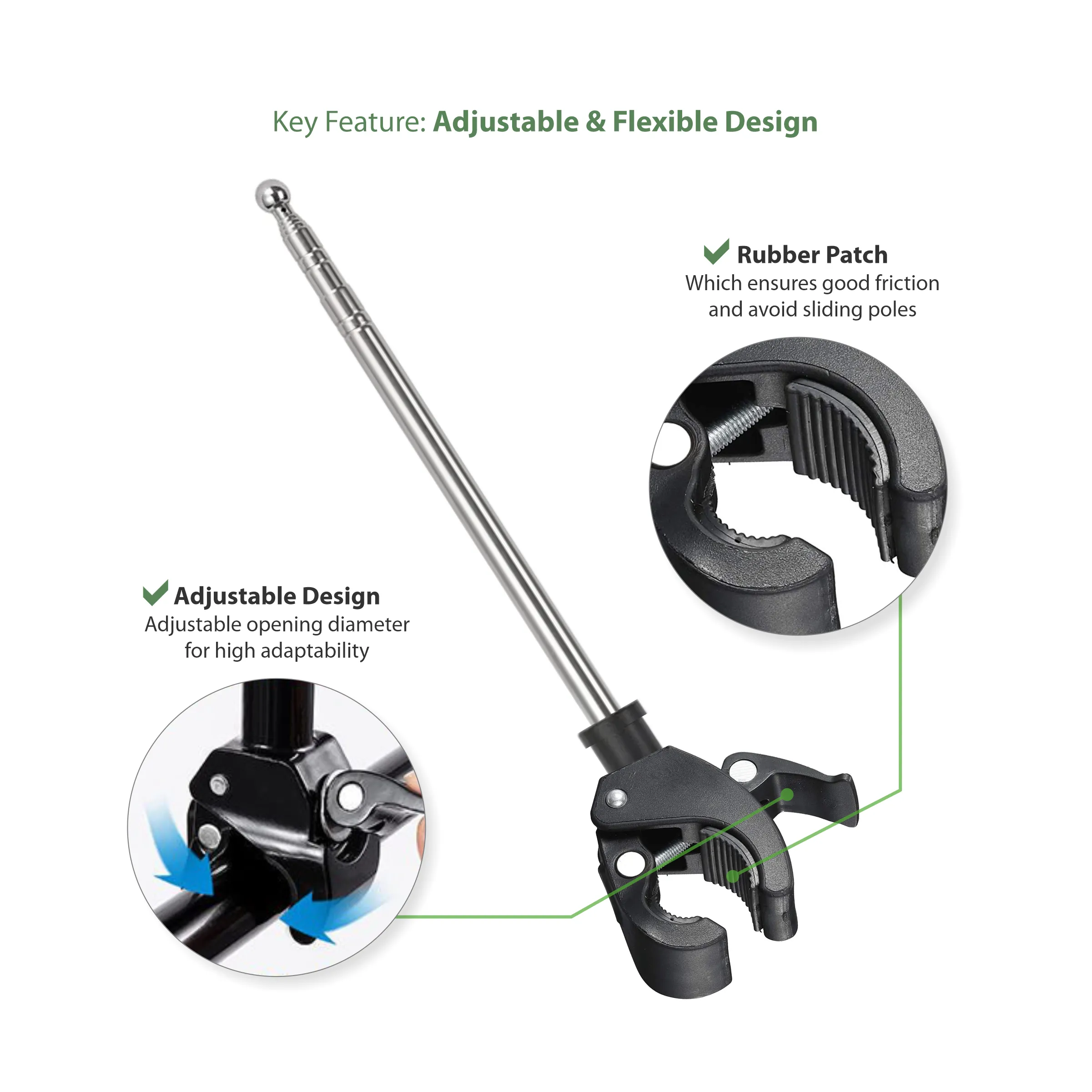 48"  Telescopic Flag Pole Kit with Flag 2