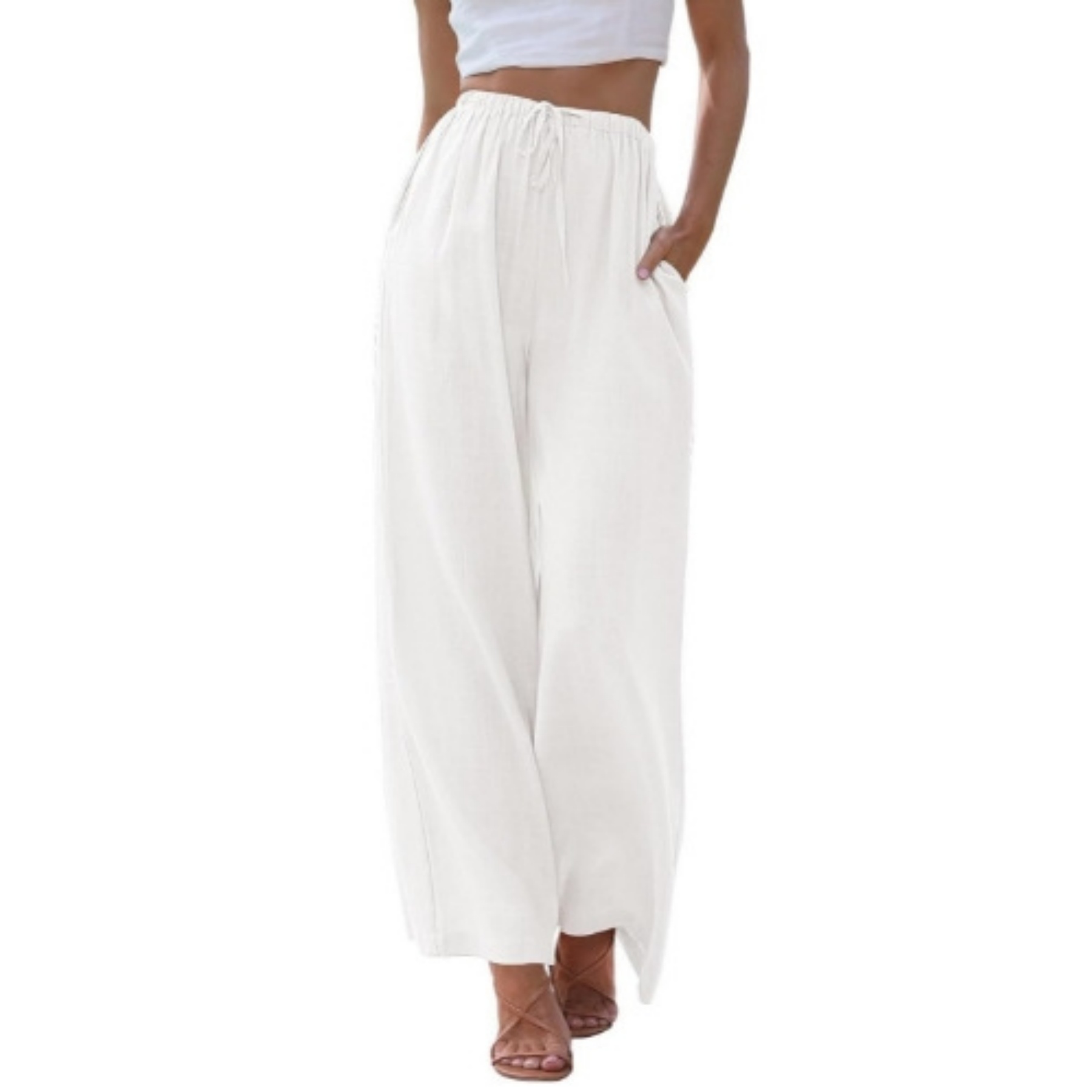 Women's Linen Summer Palazzo Pants 2