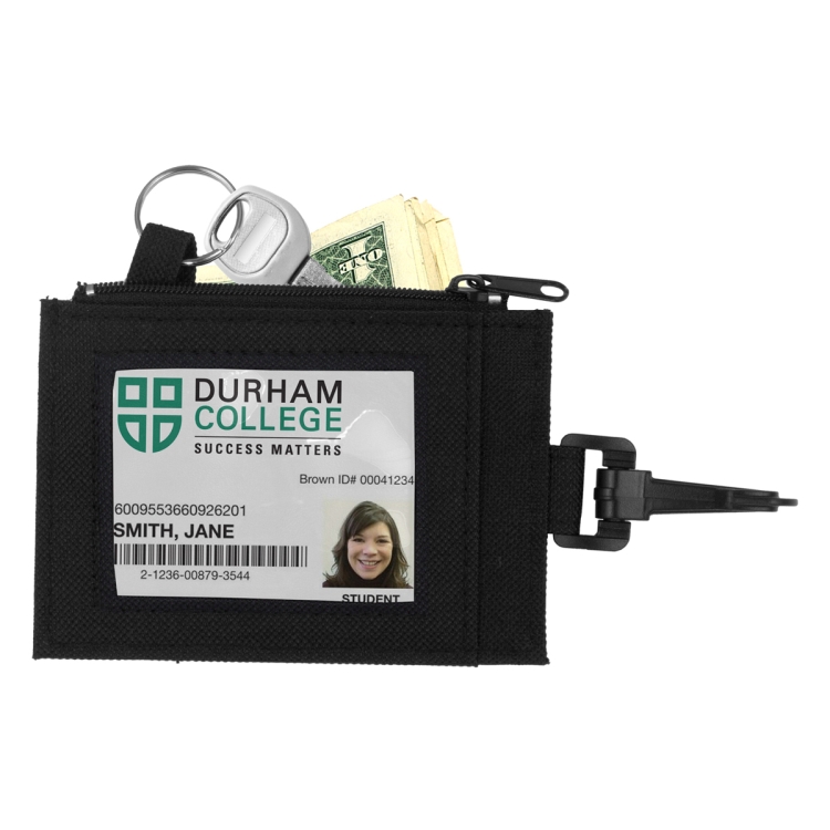 "The Regent" ID Holder with Zipper Wallet and Plastic Carabiner 6