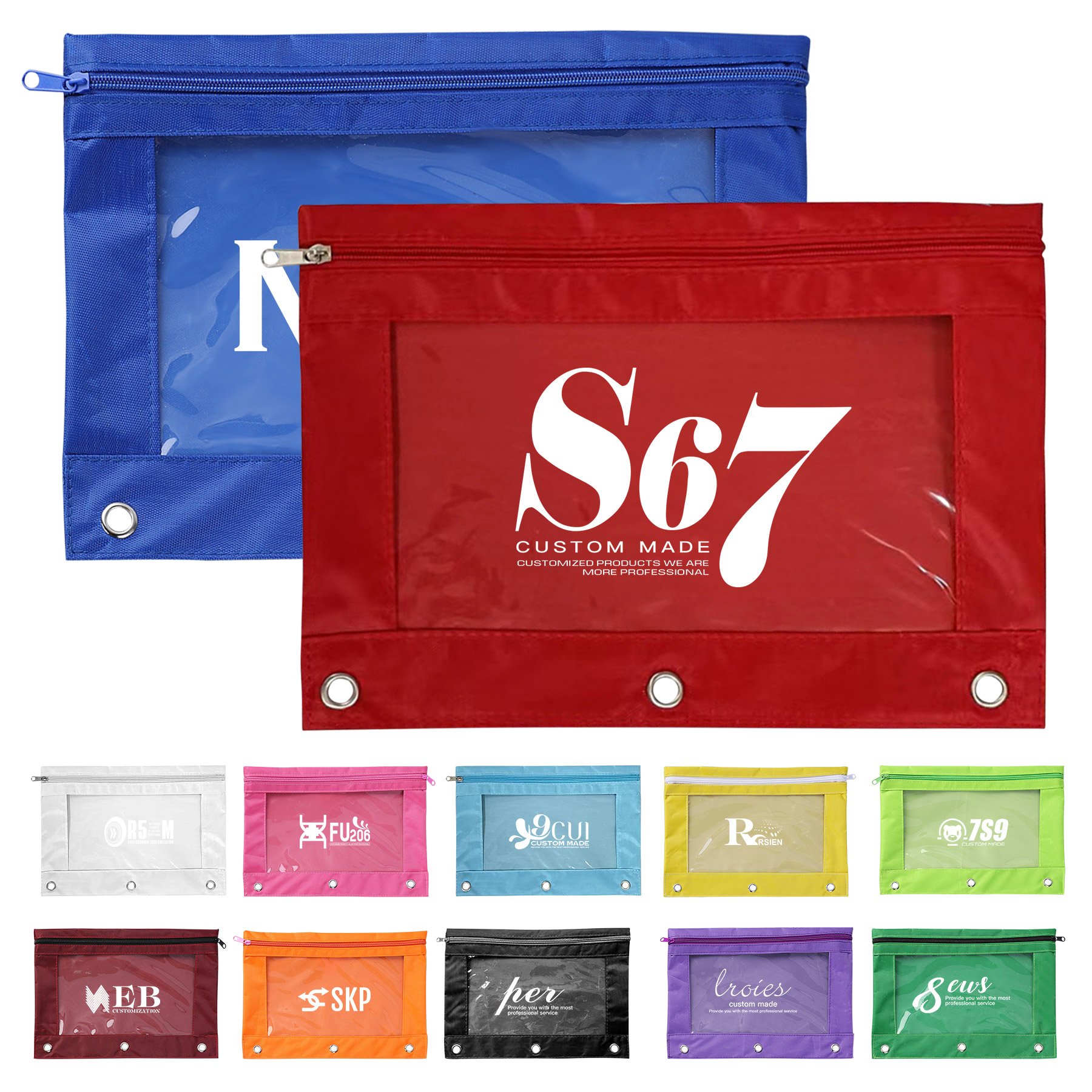 Three Ring Zipper Pencil Pouch 11