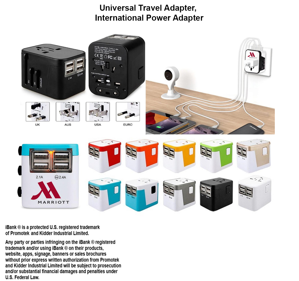 iBank ® Universal Travel Adapter, International Power Adapter 3