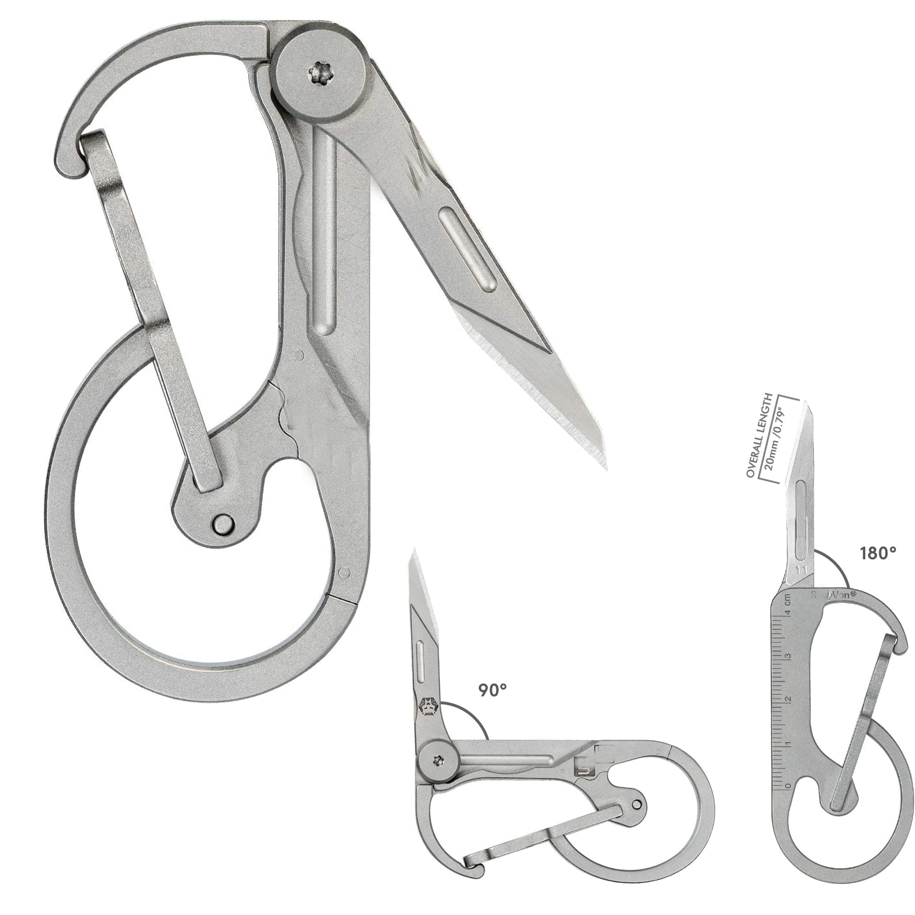 Titanium Carabiner Small Keychain Knife