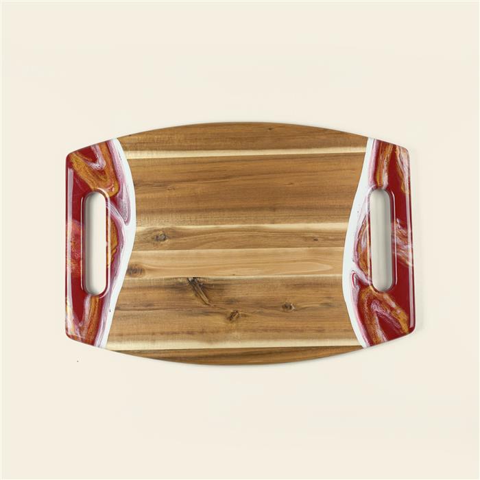 XL Curved Acacia Board With 2 Handles 46