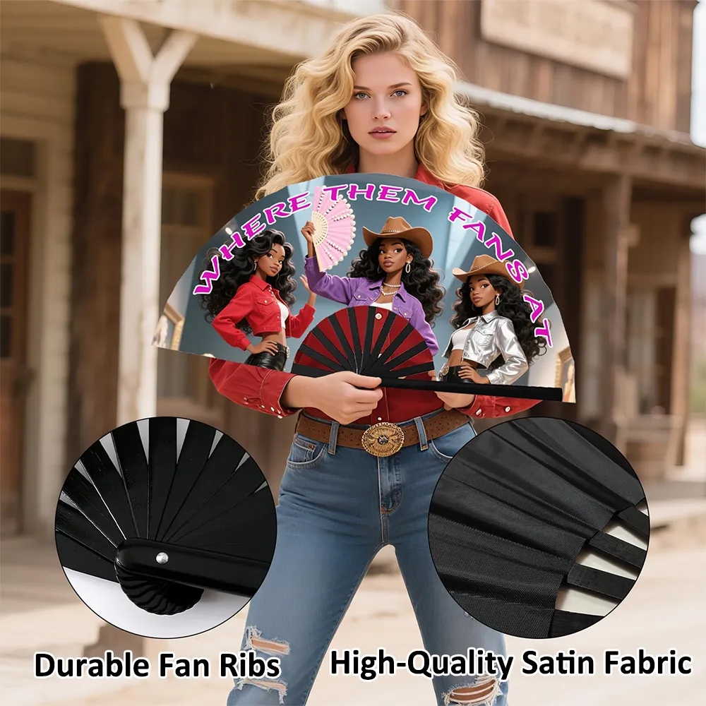 13 Inch Line Dance Clack Fans Foldable Hand Where Them Large 2