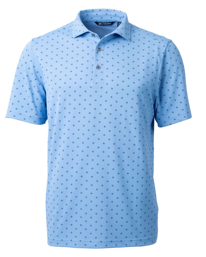 Virtue Eco Pique Tile Print Recycled Mens Polo
