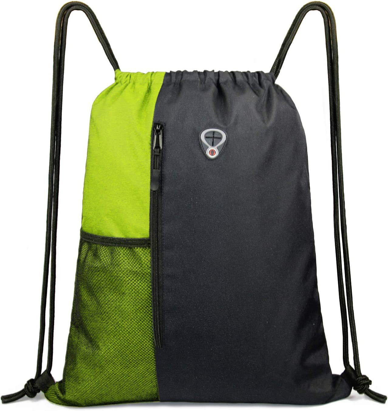 Drawstring Backpack with Zipper and Mesh Pockets 10