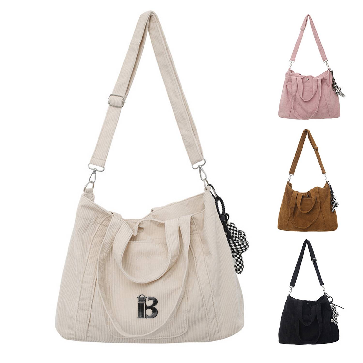 Corduroy Tote Crossbody Bag 2